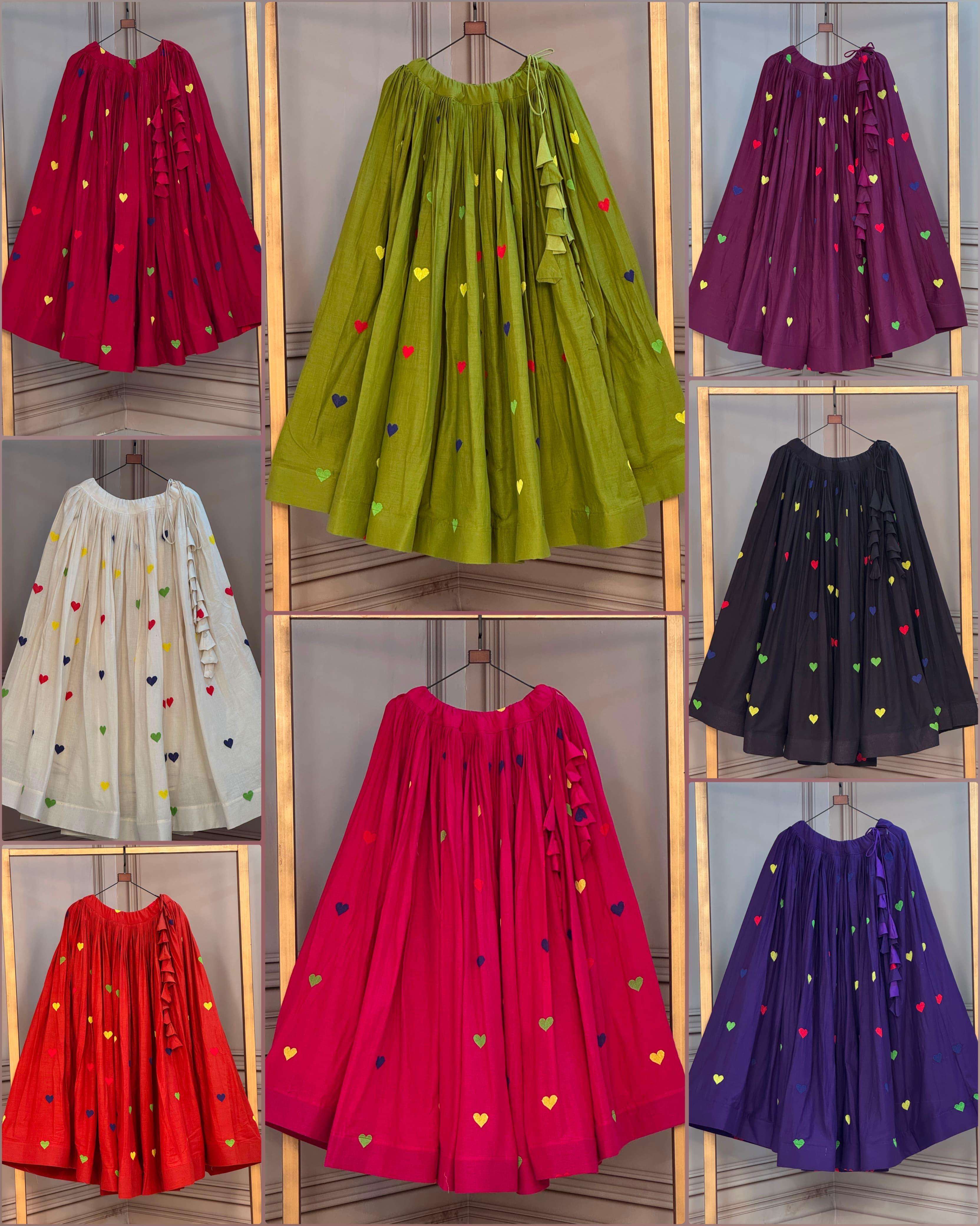  Super soft and Cora Cotton fabric With Attractive Heart thread Embroidery work on reseller in surat 7181 Only lehenga